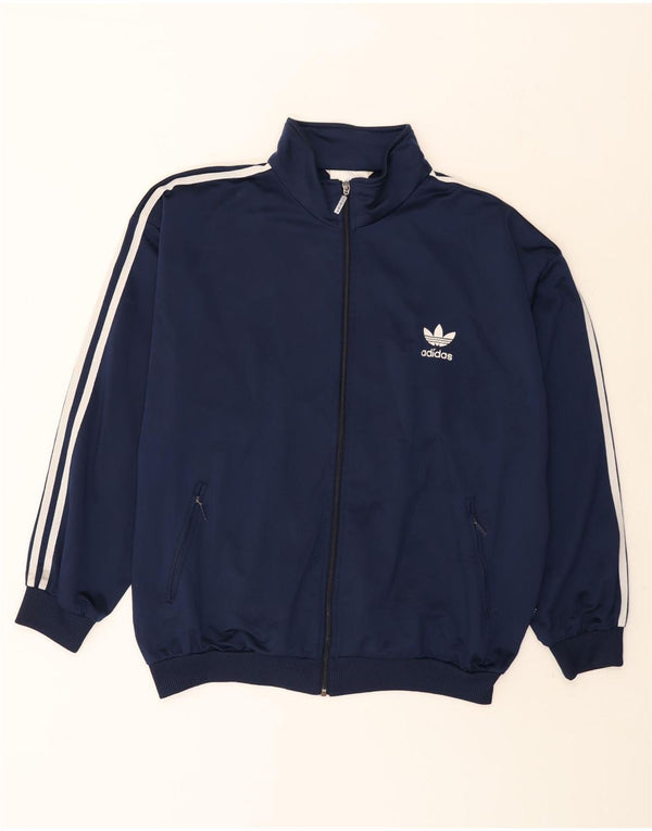 Adidas Mens Chándal Top Chaqueta UK 44/46 Grande Azul Marino Poliéster