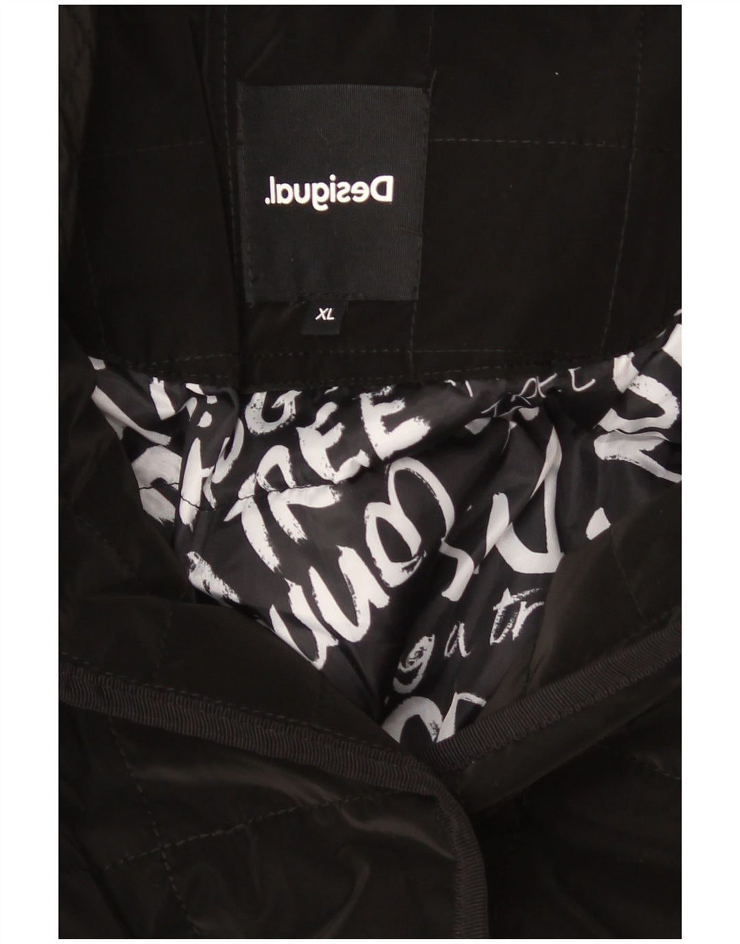 Desigual Abrigo acolchado acolchado para mujer UK 18 XL Poliéster negro