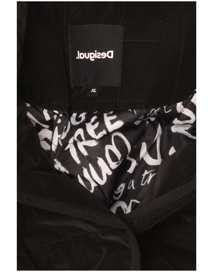 Desigual Abrigo acolchado acolchado para mujer UK 18 XL Poliéster negro