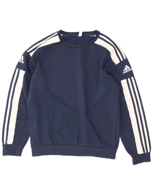 Adidas Hombre Sudadera Gráfica Jumper Medium Azul Marino Colorblock Algodón