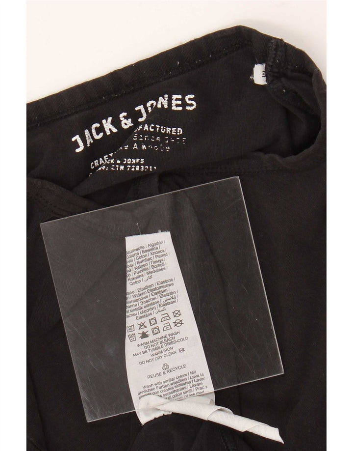 Jack & Jones Hombre Camiseta Top Medium Negro Algodón