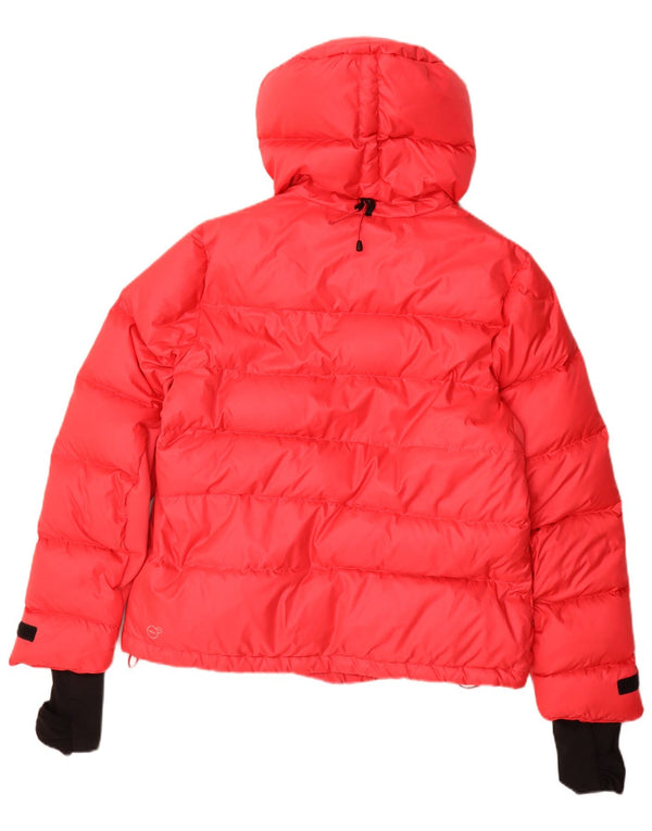 Puma - Chaqueta acolchada con capucha para mujer, talla 40, poliéster rojo grande