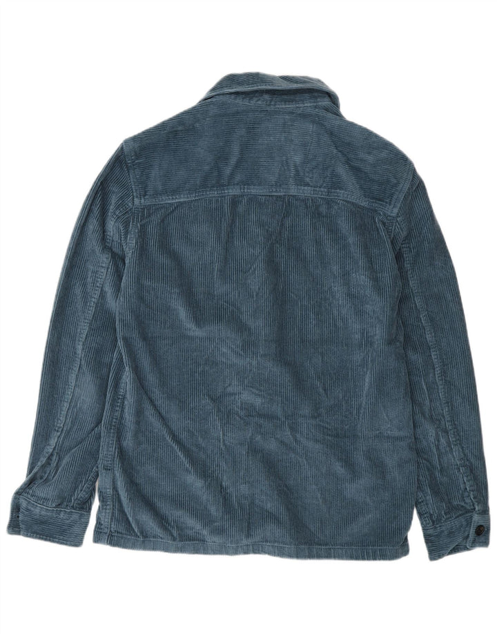 Marks & Spencer - Camisa de pana para hombre, talla pequeña, algodón azul
