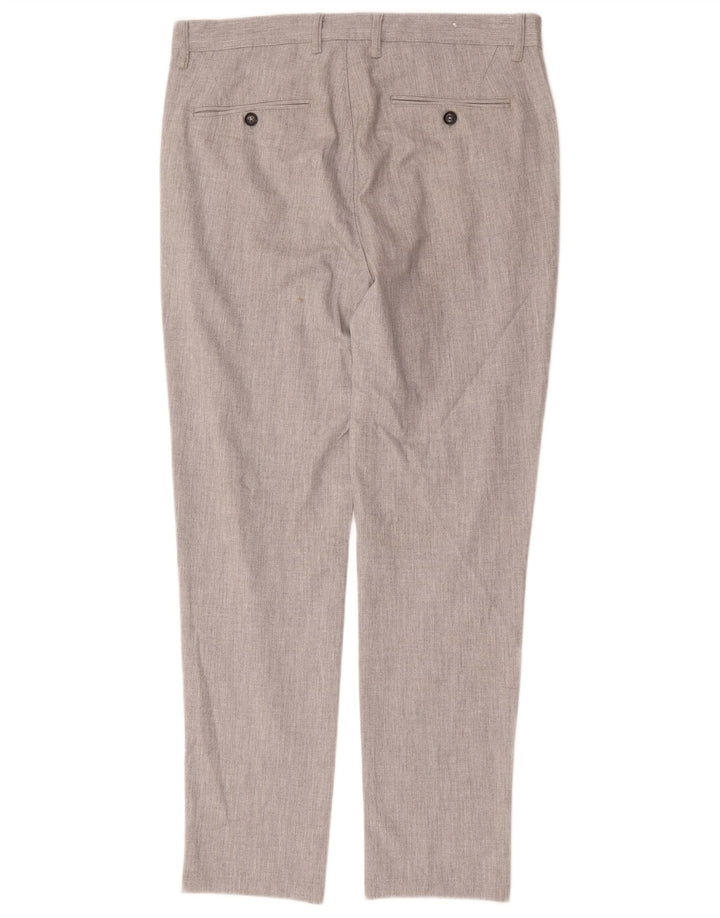 Zara Pantalón de traje ajustado para hombre EU 40 Medium W31 L31 Poliéster gris