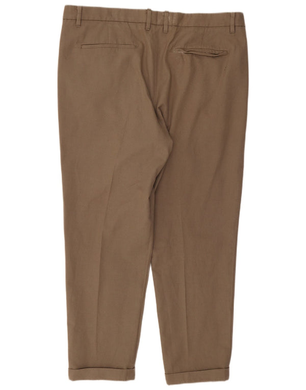 All Saints Pantalón de traje con pinzas para hombre W34 L25 Algodón marrón
