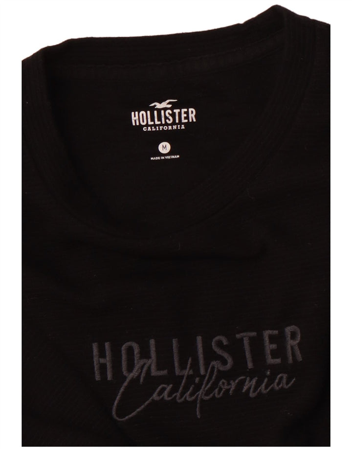 HOLLISTER Top gráfico de manga larga para hombre Negro mediano