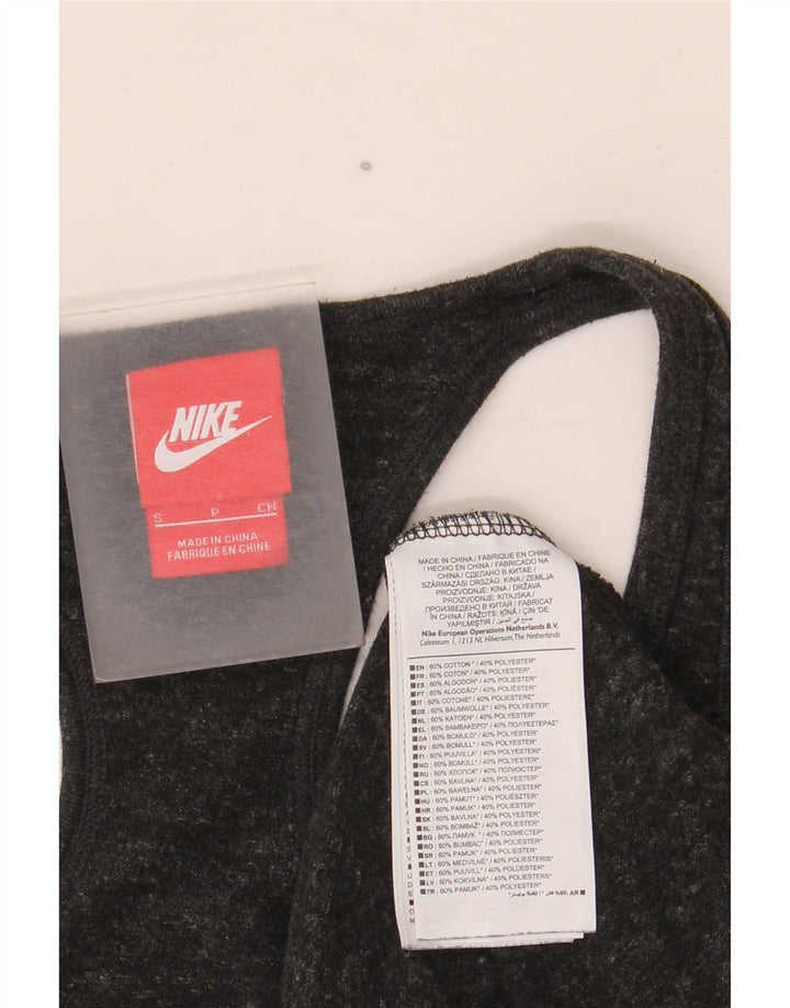 Nike Mujer Gráfico Chaleco Top UK 10 Pequeño Gris Moteado Algodón