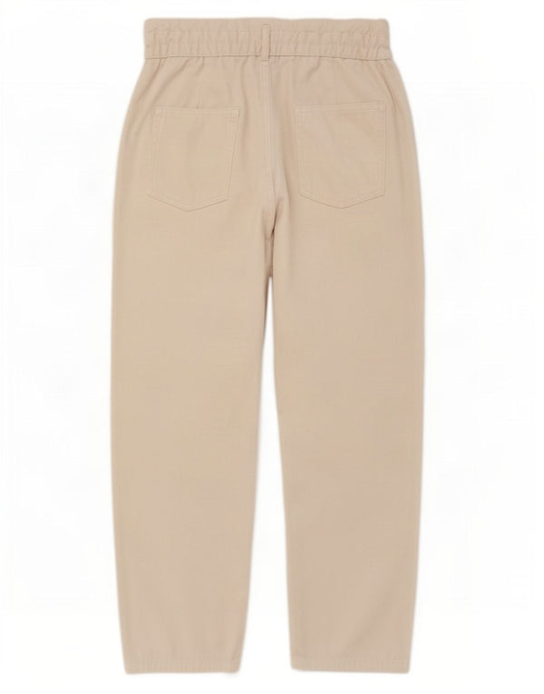 Zara Jeans Cortos De Cintura Alta Para Mujer EU 40 Medium W30 L25 Algodón Beige