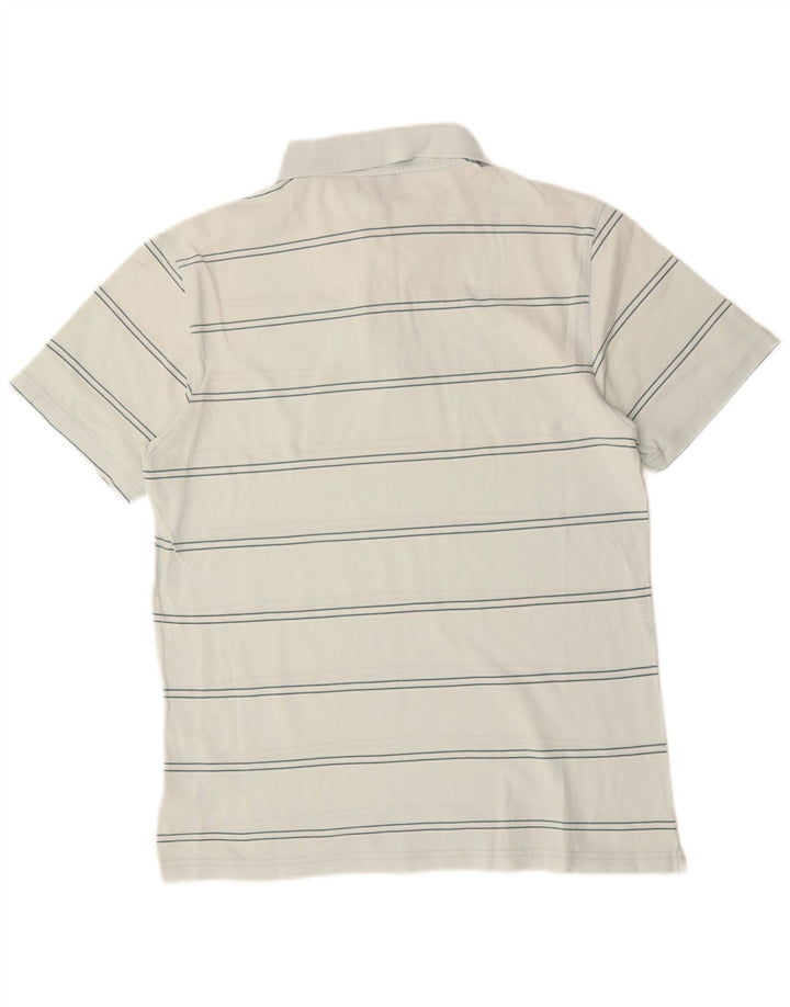 ASICS Polo para hombre de algodón a rayas blanco mediano