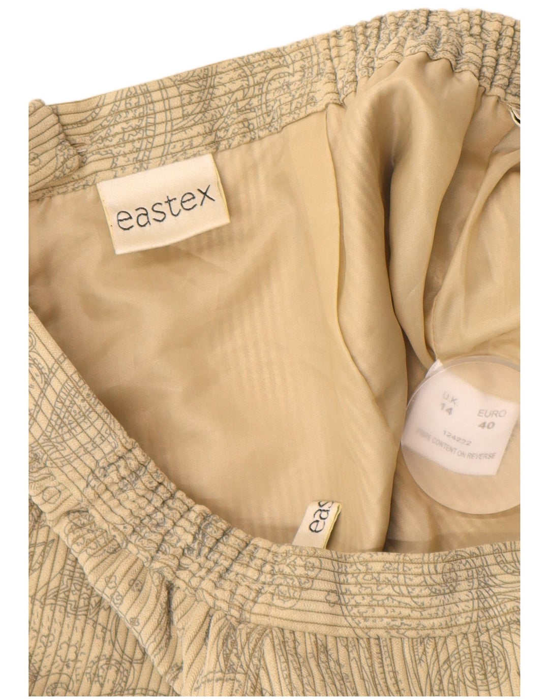 EASTEX Falda recta de pana para mujer UK 44 Poliéster floral beige medio