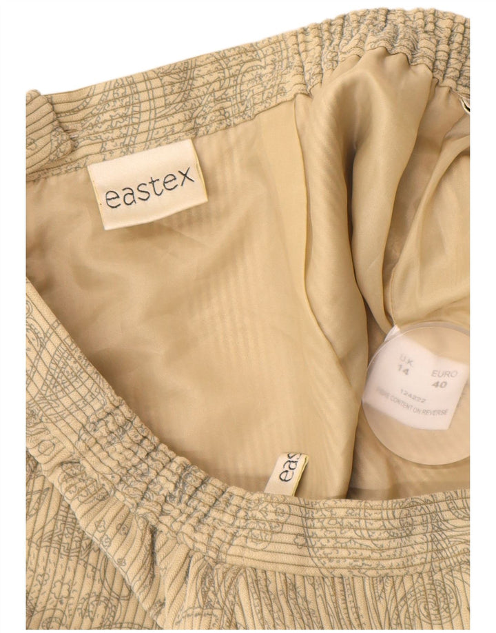 EASTEX Falda recta de pana para mujer UK 44 Poliéster floral beige medio