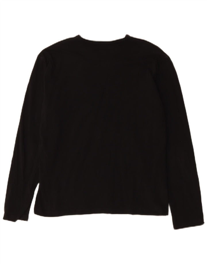 Calvin Klein Jeans Mujer Top Manga Larga UK 14 Medio Negro Algodón