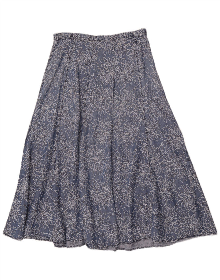 Marks & Spencer Falda Acampanada De Mezclilla Para Mujer W28 Azul Medio Floral