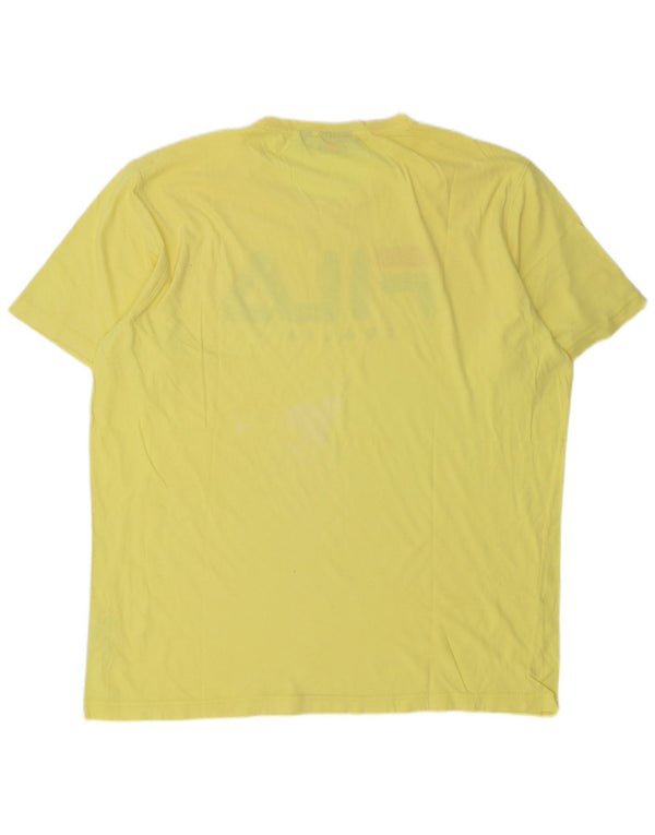 FILA Camiseta gráfica para hombre Top XL Algodón amarillo