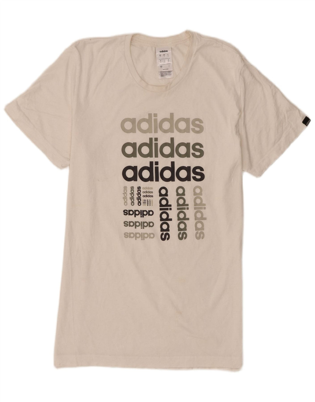 Adidas - Camiseta gráfica para hombre, tamaño mediano, algodón blanco
