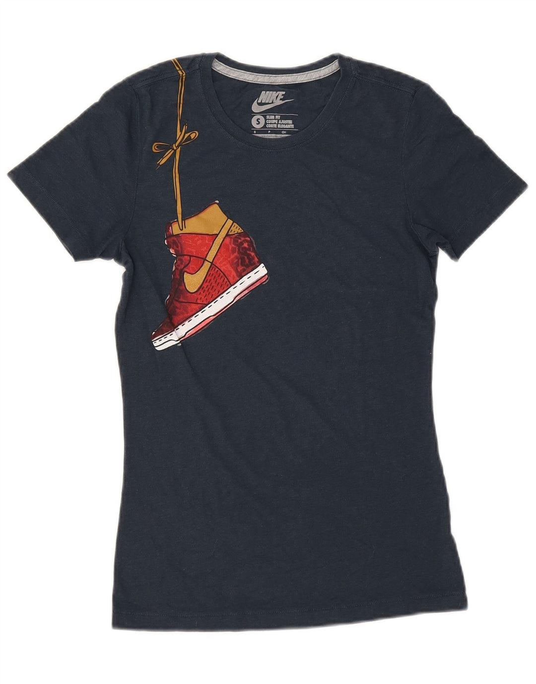 Nike Camiseta ajustada con gráfico para hombre, talla pequeña, azul marino