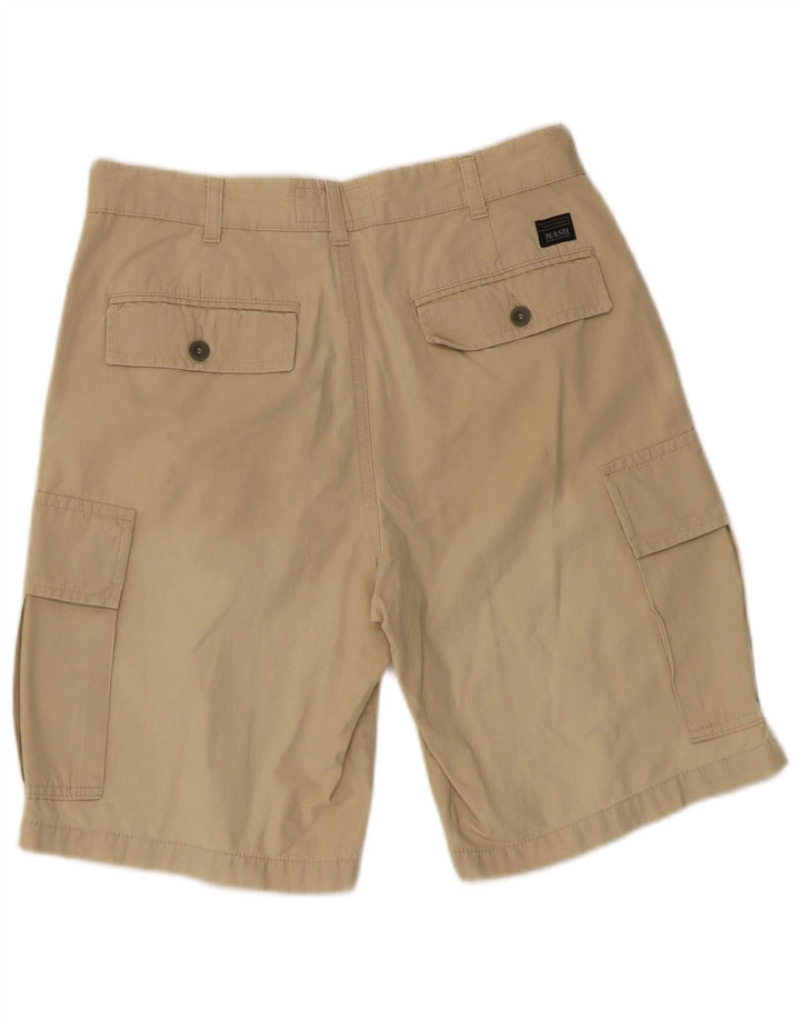Mash Pantalones cortos cargo para hombre IT 44 Small W30 Algodón beige