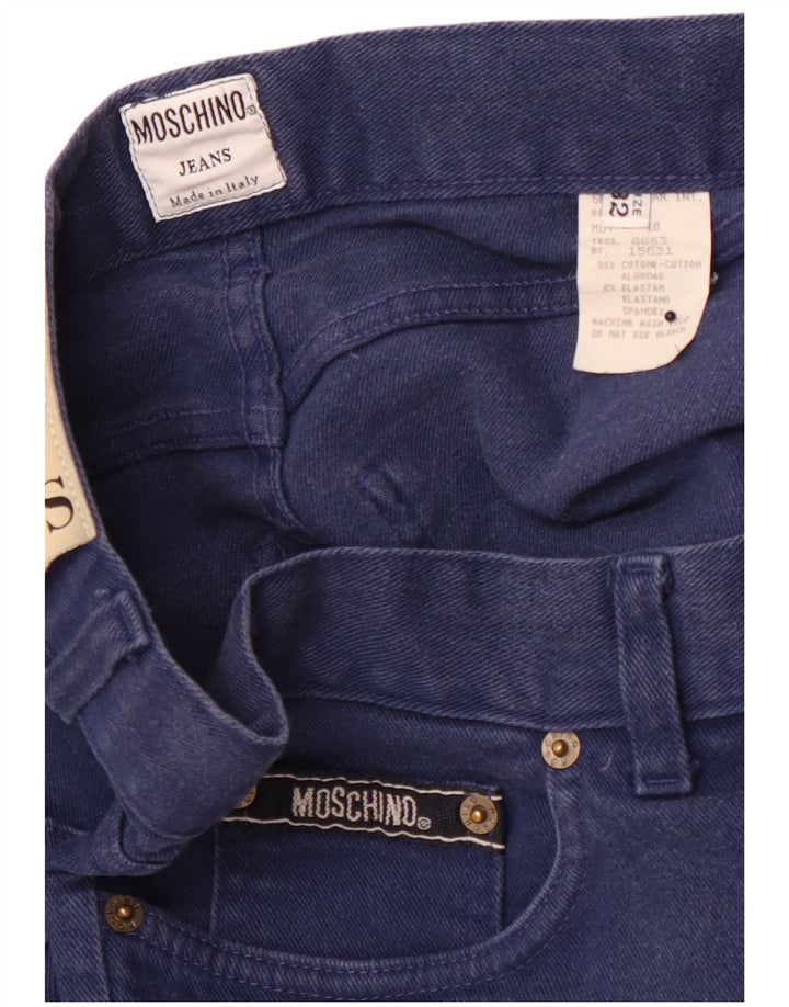 MOSCHINO Jeans Rectos De Talle Alto W32 L32 Azul Marino Algodón