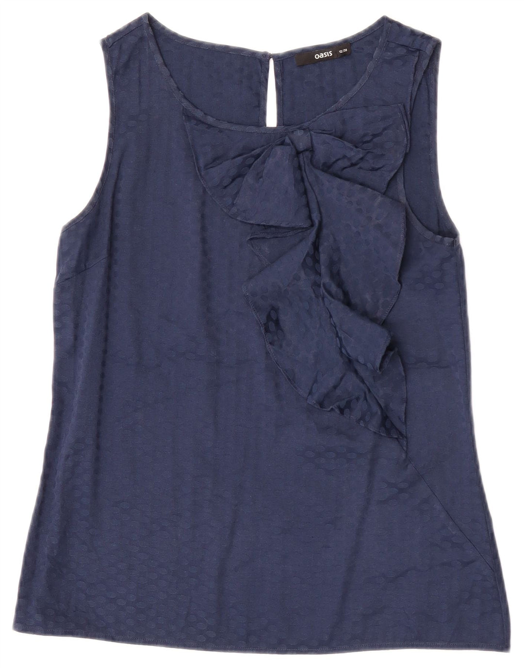 Oasis Blusa sin mangas para mujer Top UK 40 Medio Poliéster con lunares azul marino