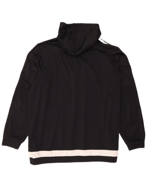 Adidas Hombre Sudadera con capucha Jumper 2XL Negro Colorblock Poliéster Deportes