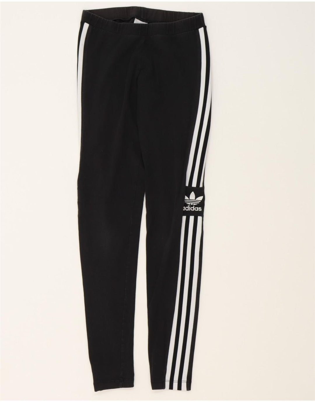ADIDAS Womens Graphic Leggings UK 8 Small  Black Vintage Adidas and Second-Hand Adidas from Messina Hembry 