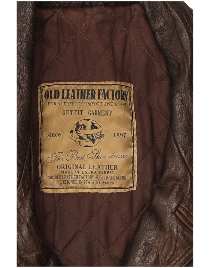 RELISH Chaqueta de cuero para hombre UK 40 Cuero marrón grande