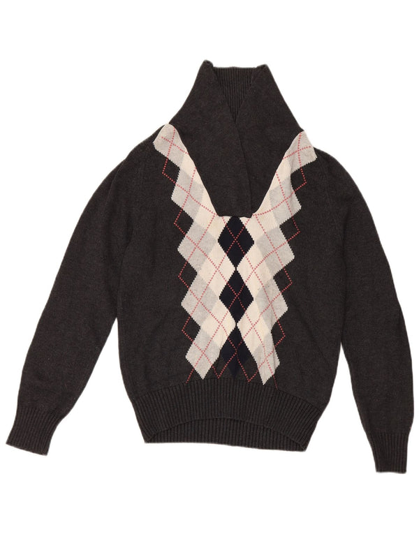 Tommy Hilfiger Suéter tipo jersey con cuello chal para mujer UK 40 Grande Gris
