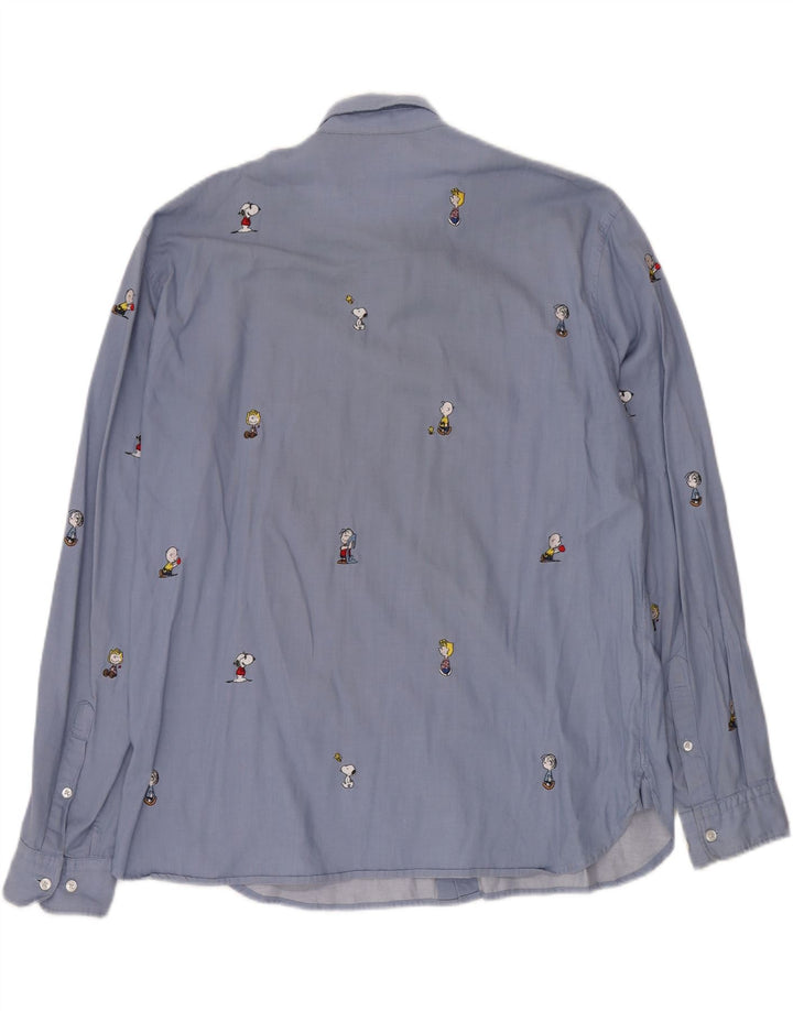 Camisa HUGO BOSS Hombre Peanuts XL Algodón Azul