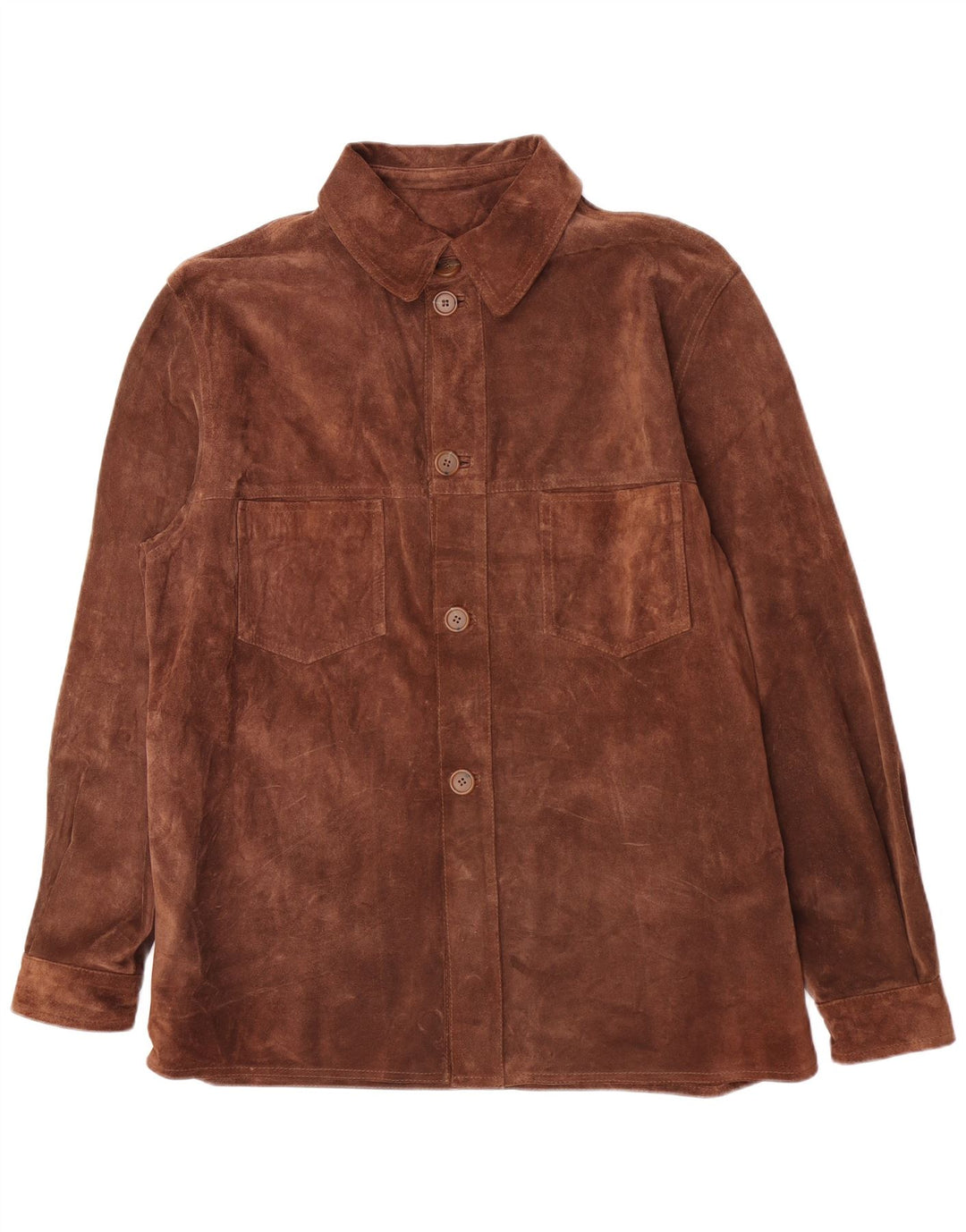 Camisa vintage de ante para hombre IT 50 Marrón medio