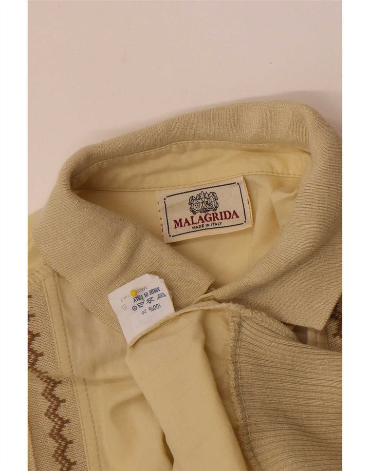 Malagrida Camisa tipo jersey de manga corta para hombre de algodón amarillo medio