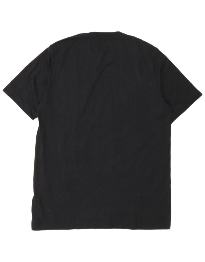 Diesel Hombre Camiseta Gráfica Top Medio Algodón Negro