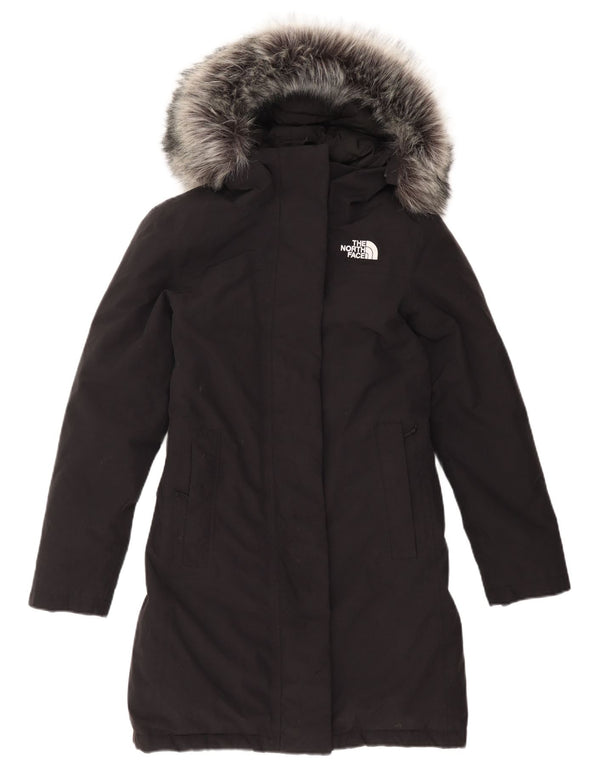 THE NORTH FACE Abrigo acolchado extragrande con capucha para mujer UK 6 XS Nylon negro