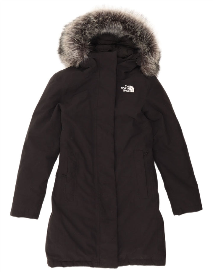 THE NORTH FACE Abrigo acolchado extragrande con capucha para mujer UK 6 XS Nylon negro