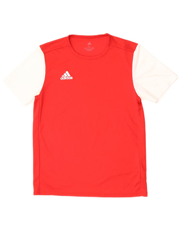 Adidas Hombre Aeroready Camiseta Superior Medio Rojo Colorblock Poliéster