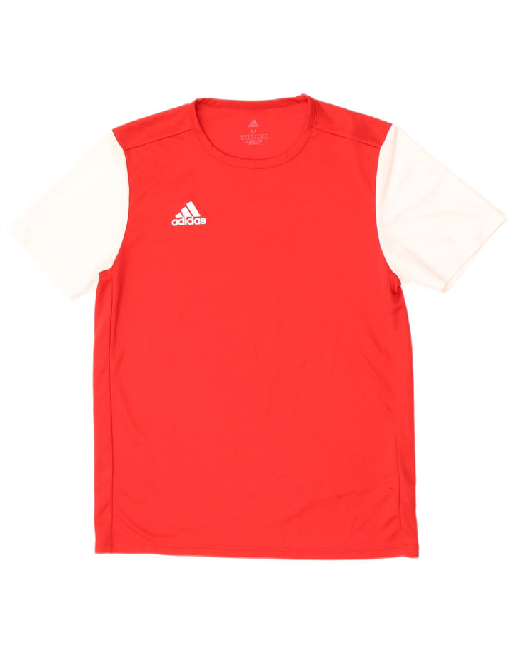 Adidas Hombre Aeroready Camiseta Superior Medio Rojo Colorblock Poliéster