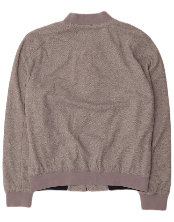 Zara Mens Bomber Jacket UK 40 Grande Poliéster Gris