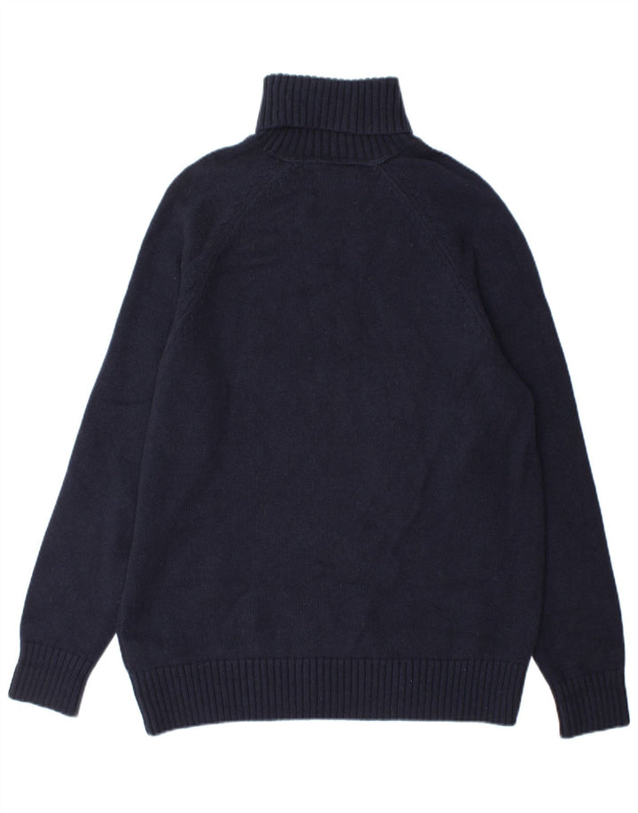 Calvin Klein Jeans Hombre Roll Neck Jumper Suéter Medio Azul Marino Algodón