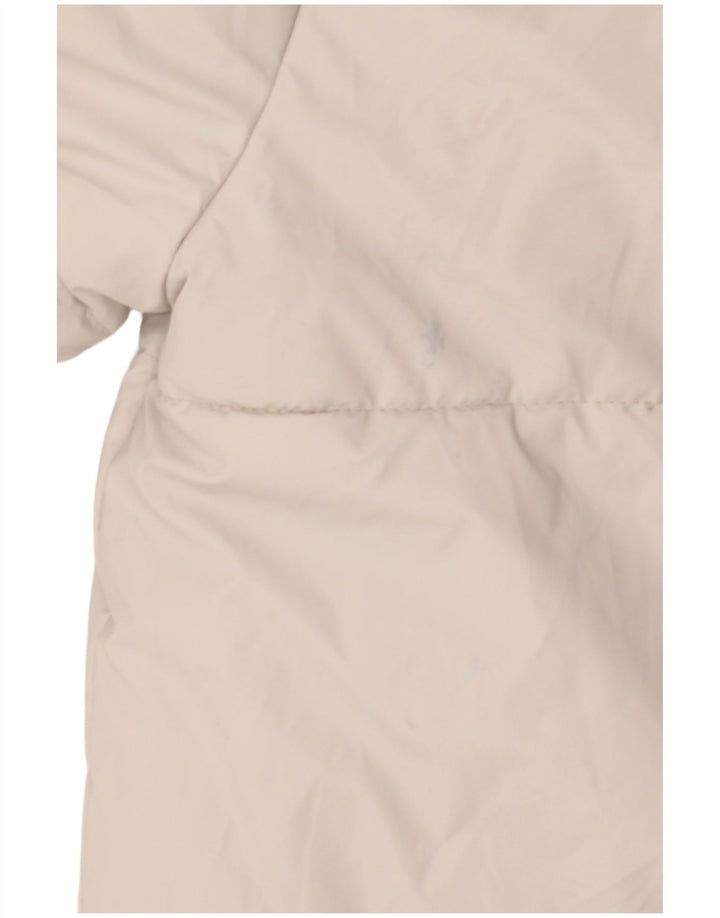 Zara Mujer Chaqueta Acolchada Con Capucha UK 46 Grande Poliéster Blanco