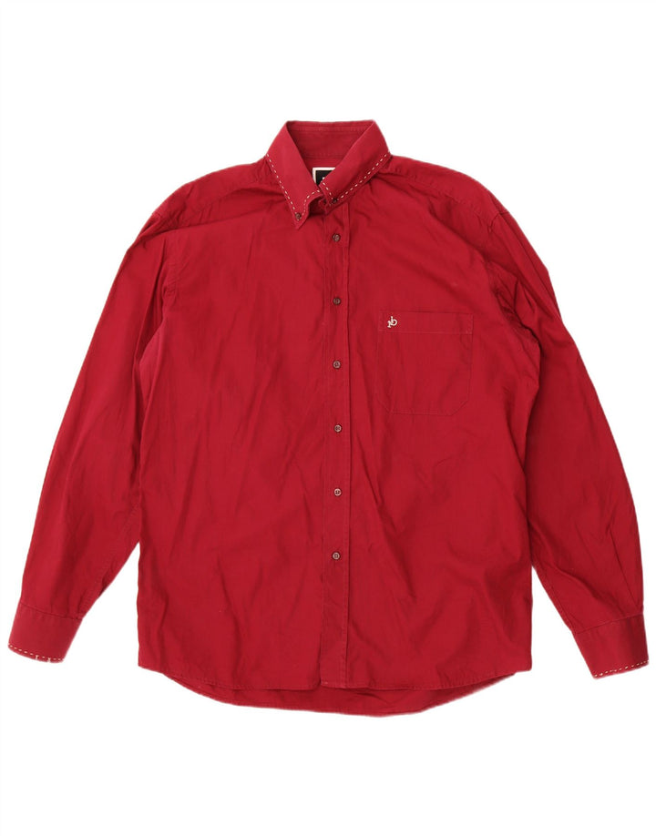 Camisa Roccobarocco para hombre talla 16 41 algodón rojo grande