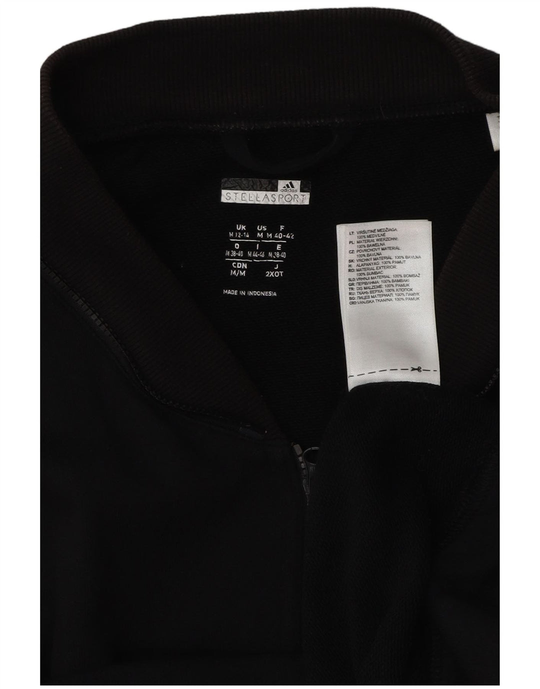 ADIDAS Mujer Stella McCartney Chándal Top Chaqueta Reino Unido 12/14 Mediano Negro