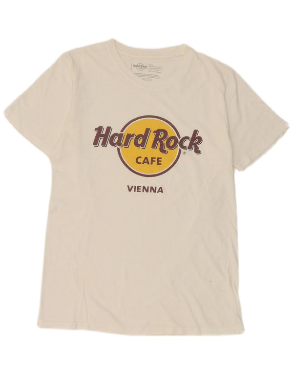 Hard Rock Cafe Mens Vienna Graphic Camiseta Top Pequeño Algodón Blanco