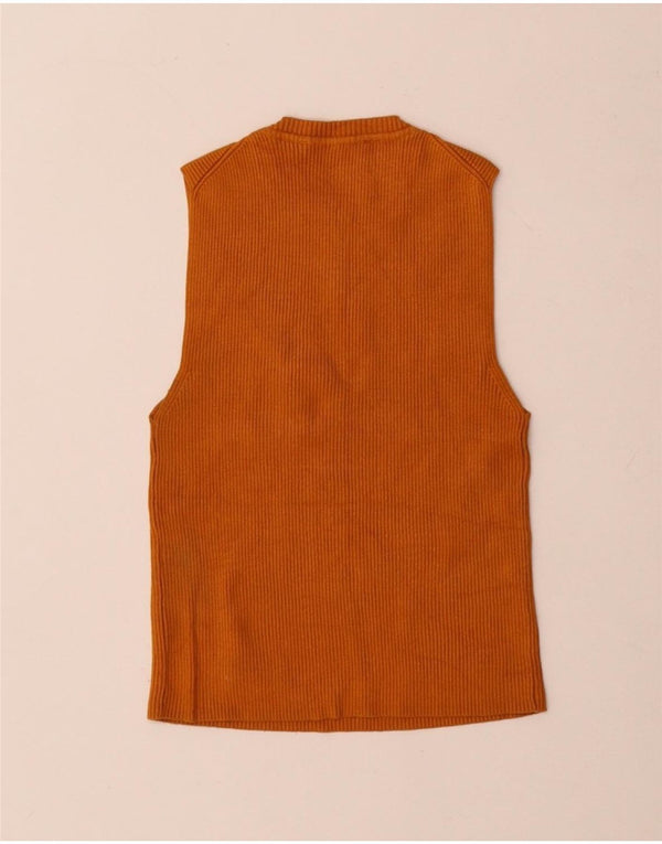 Zara Mujer Crop Vest Top UK 8 Small Naranja Viscosa