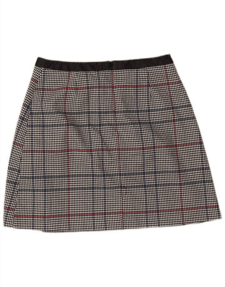 Minifalda Oasis para mujer UK 10 Small W28 Poliéster de pata de gallo gris