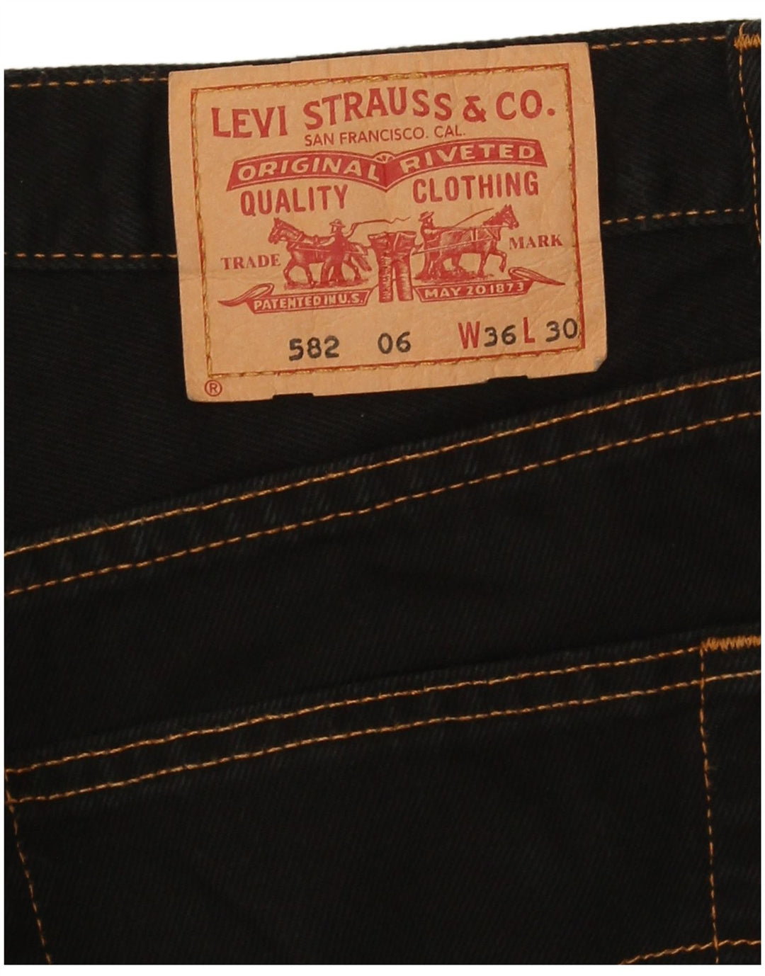 Levi's Vaqueros rectos 582 para hombre W36 L30 Negro