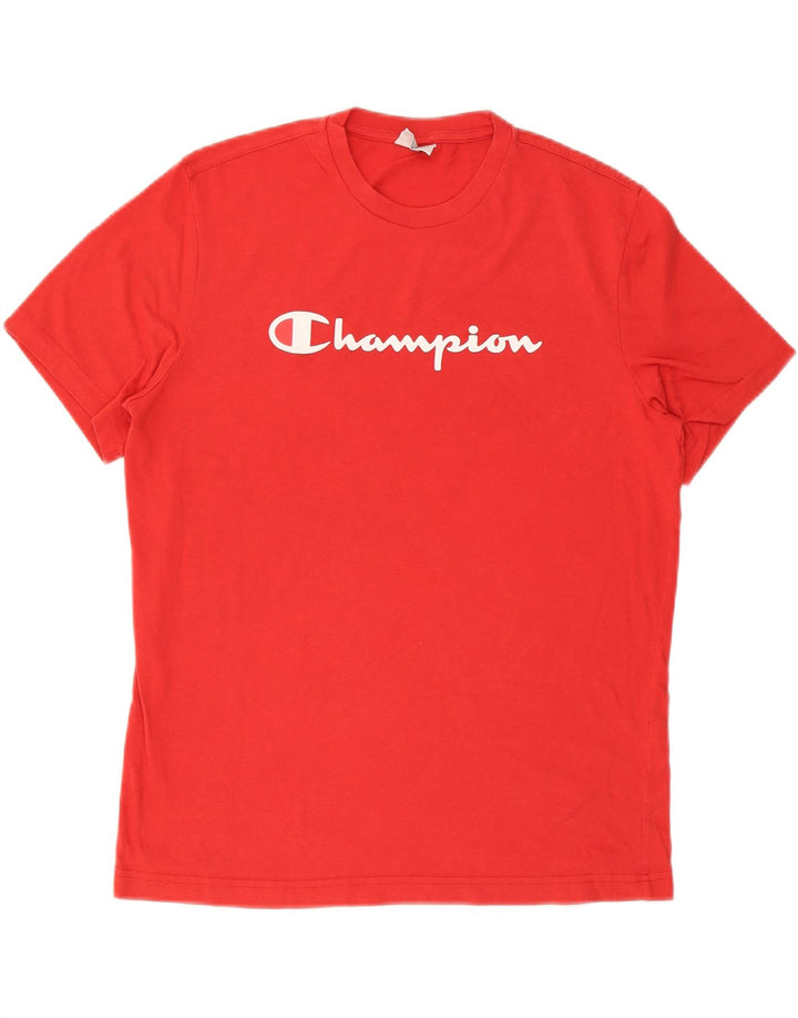 CHAMPION Camiseta gráfica para hombre Top grande de algodón rojo