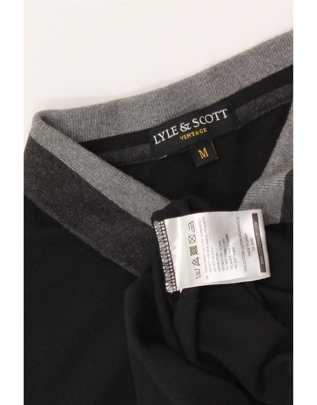 Lyle & Scott Polo para hombre de algodón color block en color negro mediano