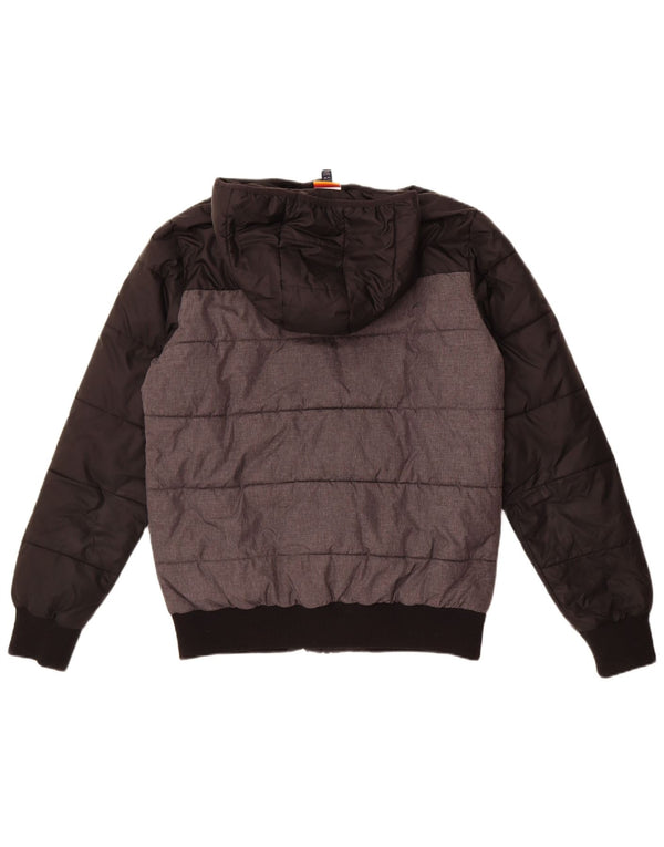 Chaqueta acolchada con capucha para hombre Ellesse ES 38 Mediana Poliamida negra con bloques de color