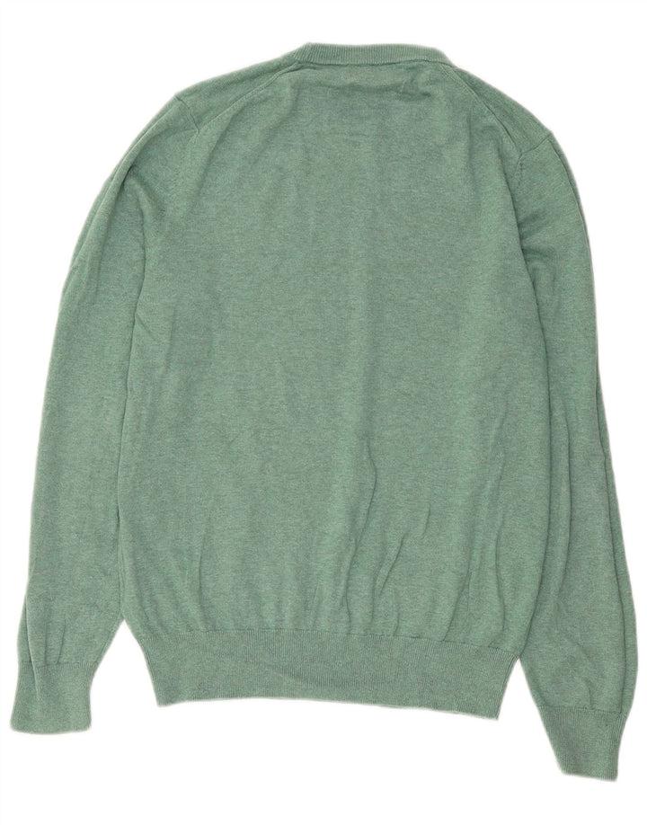 Marks & Spencer Jersey de cuello redondo para hombre de algodón verde medio