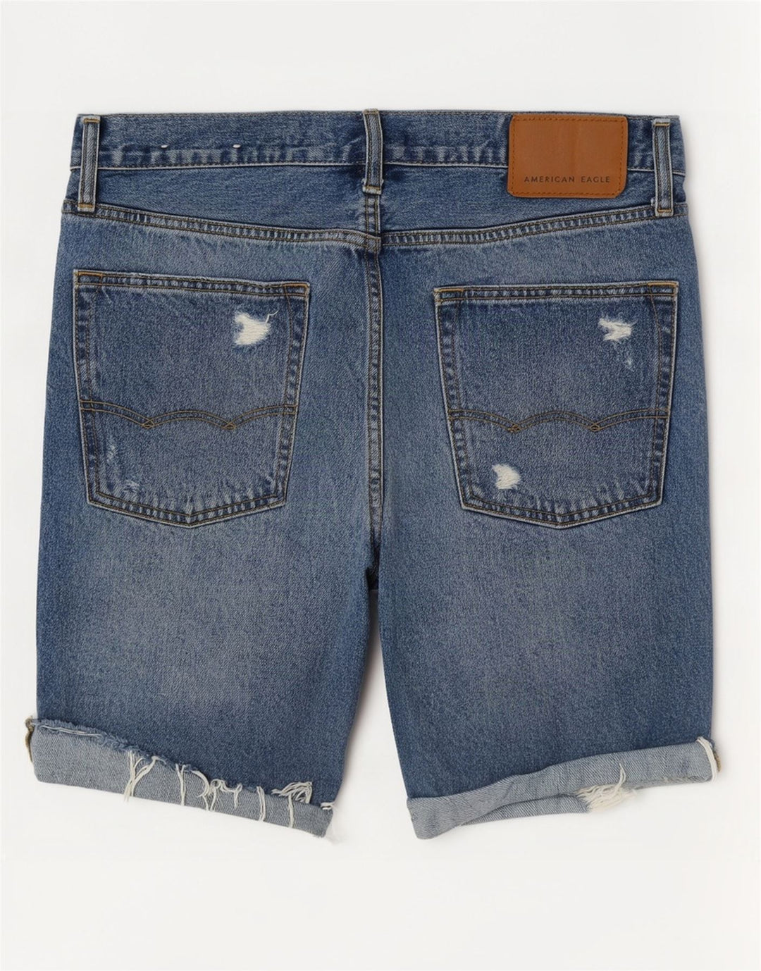 American Eagle Pantalones cortos de mezclilla desgastados para hombre W31 Algodón azul medio