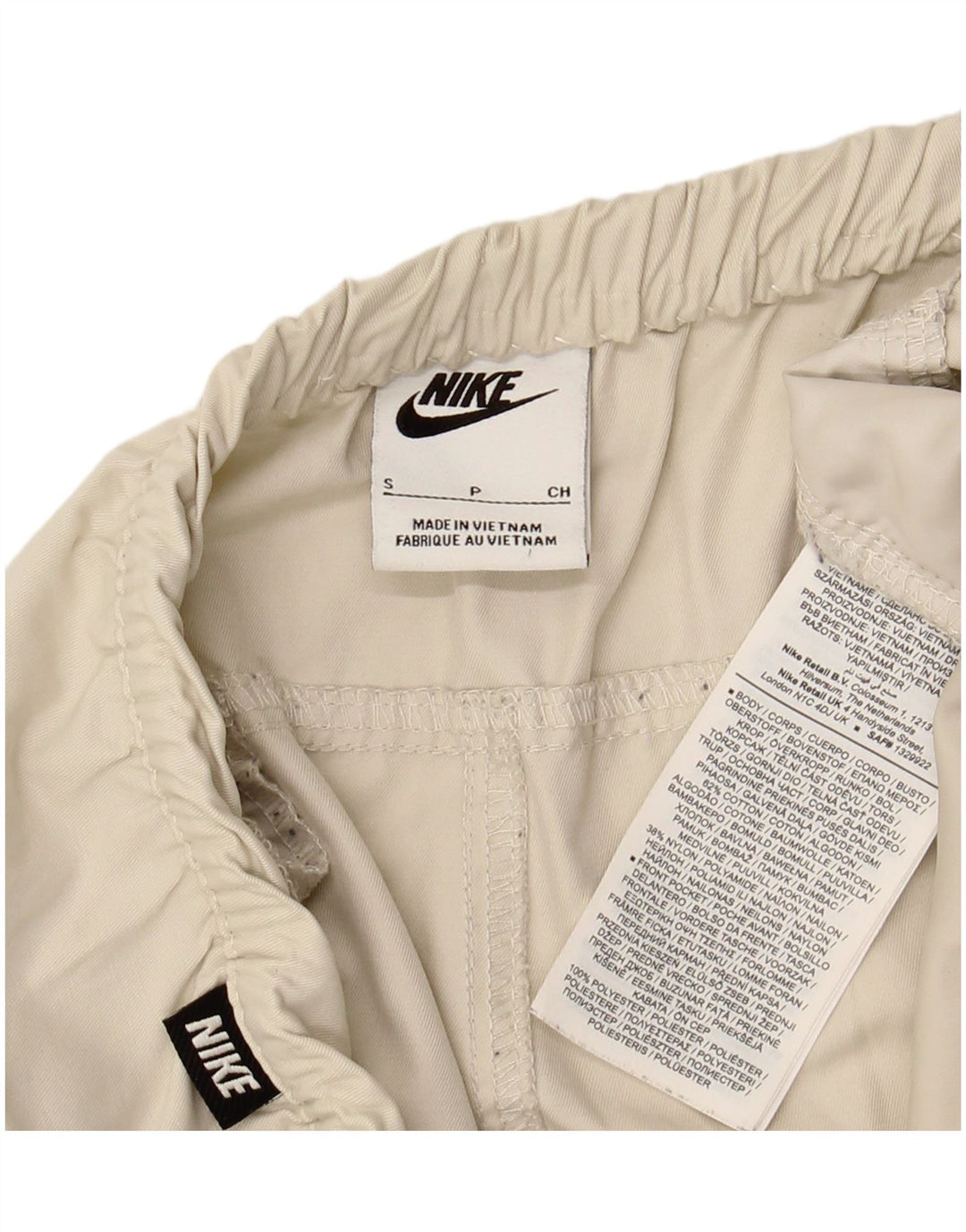 NIKE Hombre Cargo Cropped Pantalones Pequeños W29 L25 Algodón Beige